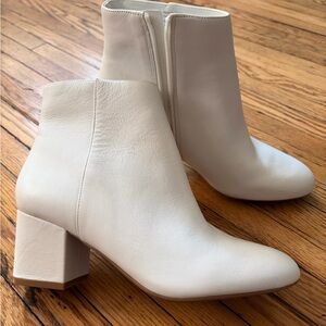 Aldo Women's White Block Heel Ankle Boots